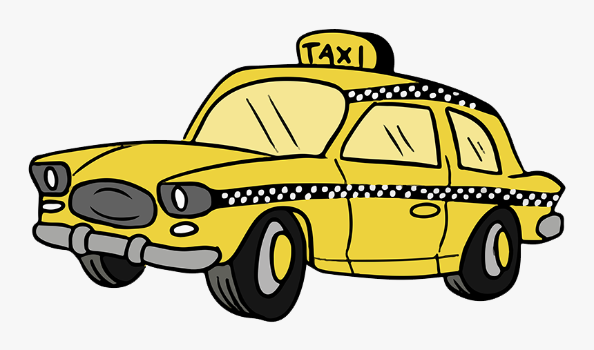 Free Cartoon Taxi Cab Clip Art Taxi Clipart - Taxi Clipart Transparent Background, HD Png Download, Free Download