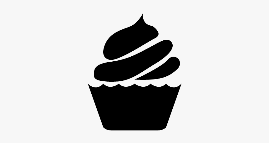 Black And White Cupcake Png - Cupcake Png Black And White, Transparent Png, Free Download
