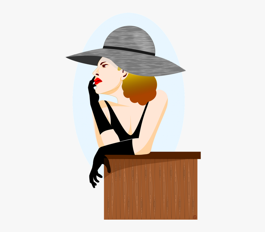Woman Thinking Hat Woman - Desenho Mulher Pensando Png, Transparent Png, Free Download