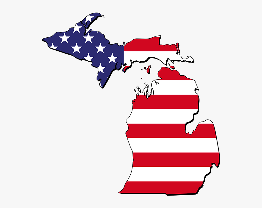 Michigan American Flag Png, Transparent Png, Free Download