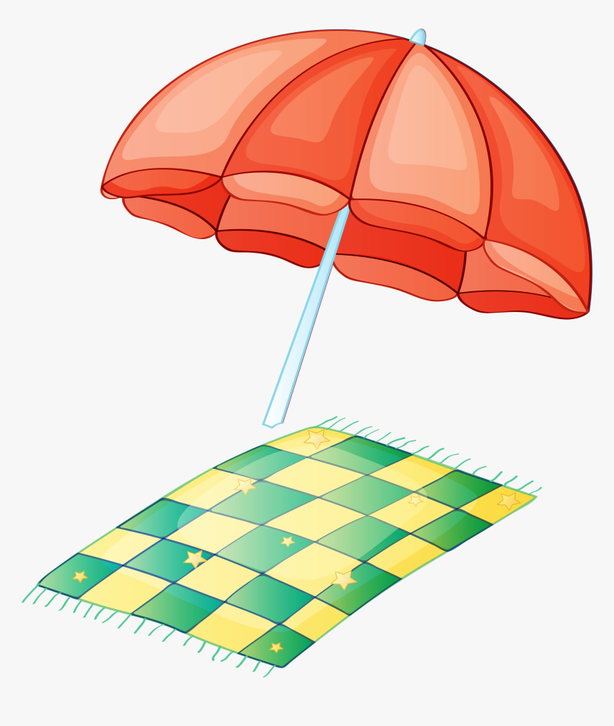 Blanket Clipart Png - Beach Blanket And Umbrella, Transparent Png, Free Download