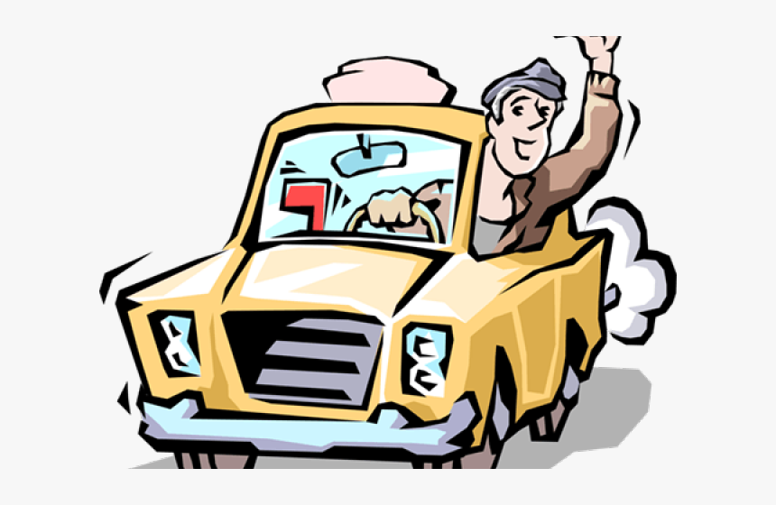 Taxi Cab Clipart Taxi Driver - Drive In A Car Clipart, HD Png Download, Free Download