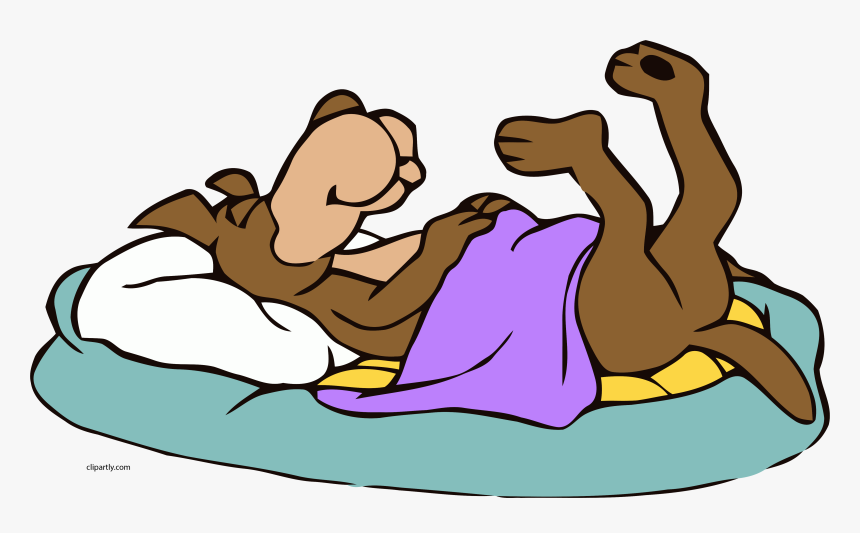 Dog Rest On Bed Clipart Png - Dog In A Blanket Cartoon, Transparent Png, Free Download