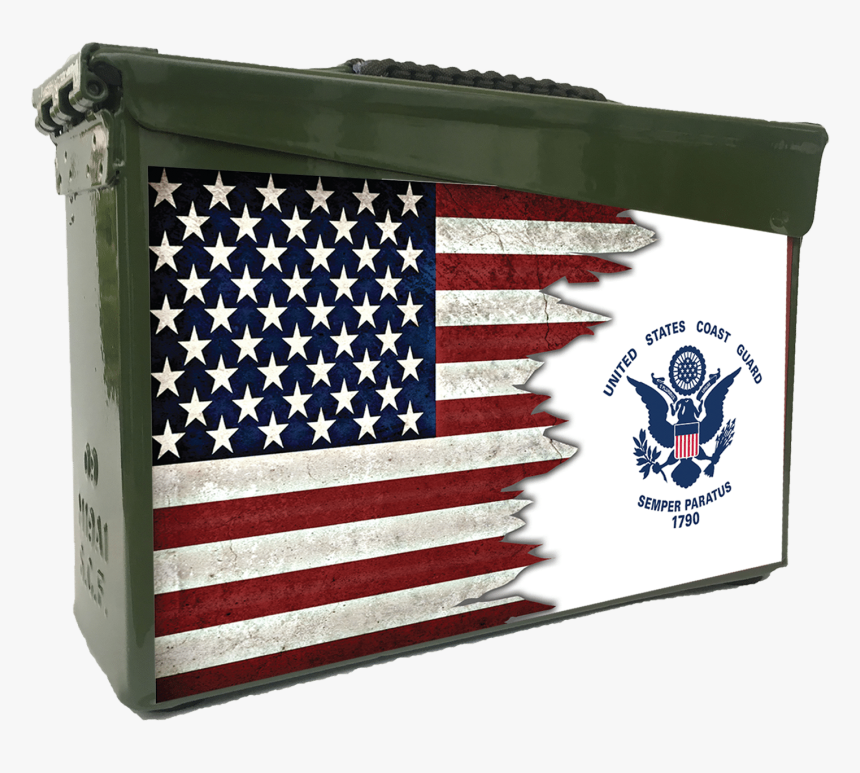 Dual Us Flag Coast Guard Custom Ammo Can - Stock Exchange, HD Png Download, Free Download