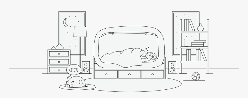 The Bed Tent For Better Sleep - Cartoon, HD Png Download, Free Download
