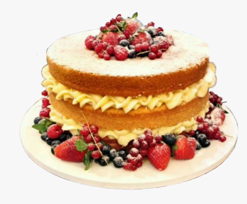 #cake #torta #doce #morango #sticker #picsart - Bolo Pelado De Frutas, HD Png Download, Free Download