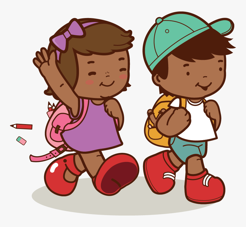 African American Kids Walk To School - Walk Clipart Png, Transparent Png, Free Download