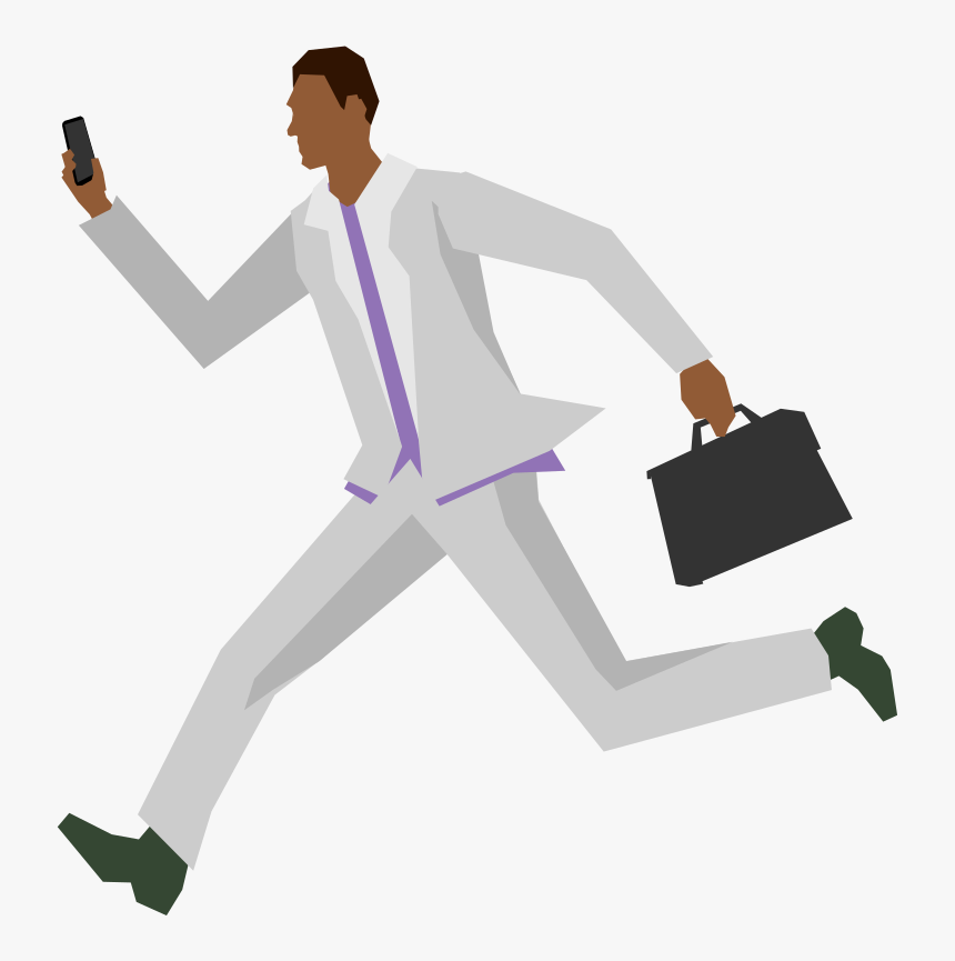 African Man Running - Man Running With Briefcase Png, Transparent Png, Free Download