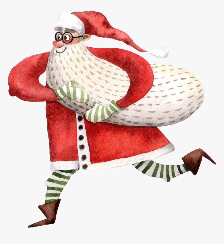 Hand Drawn Old Man Running Png Transparent - Christmas Day, Png Download, Free Download