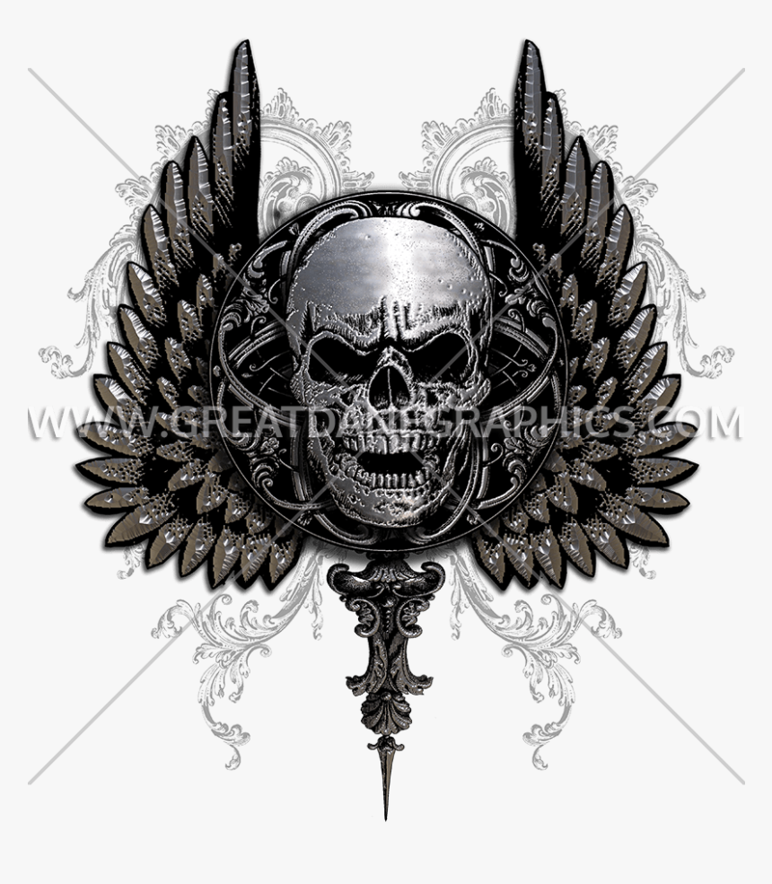 Gothic Skulls With Wings, HD Png Download, Free Download