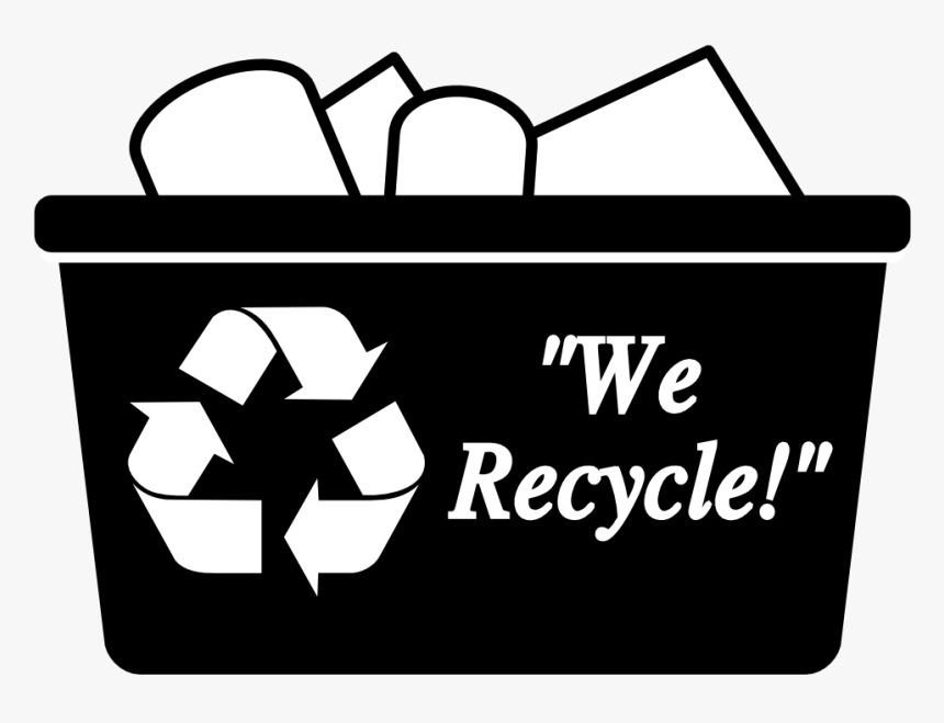 Recycling Bin Simple - Recycle Clipart Black And White, HD Png Download, Free Download