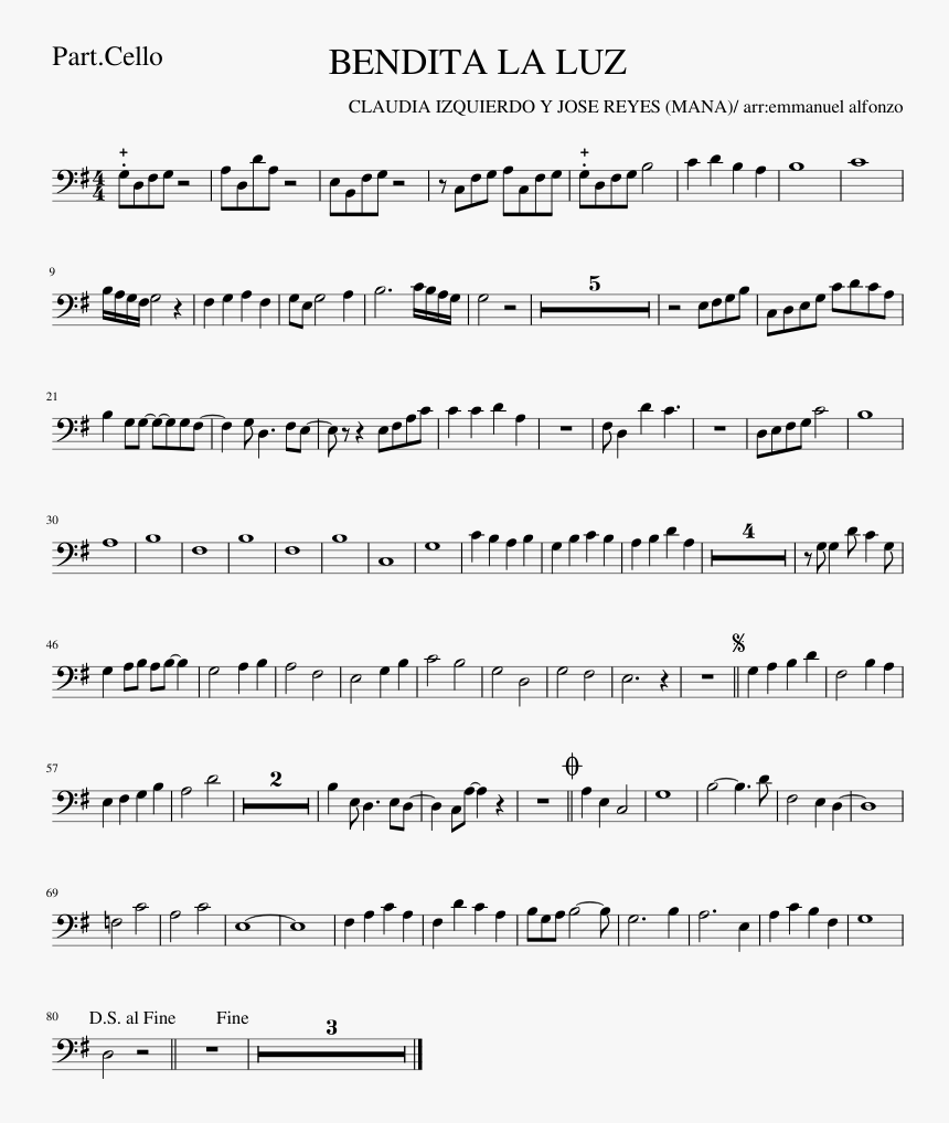 Bendita Tu Luz Partitura, HD Png Download, Free Download