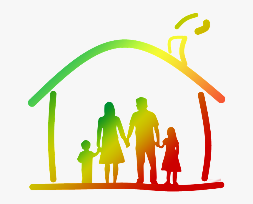 Mother Father Daughter And Son Silhouette, HD Png Download, Free Download