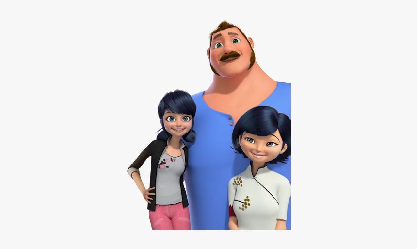 Png De La Familia De Marinette - Marinette And Her Parents, Transparent Png, Free Download