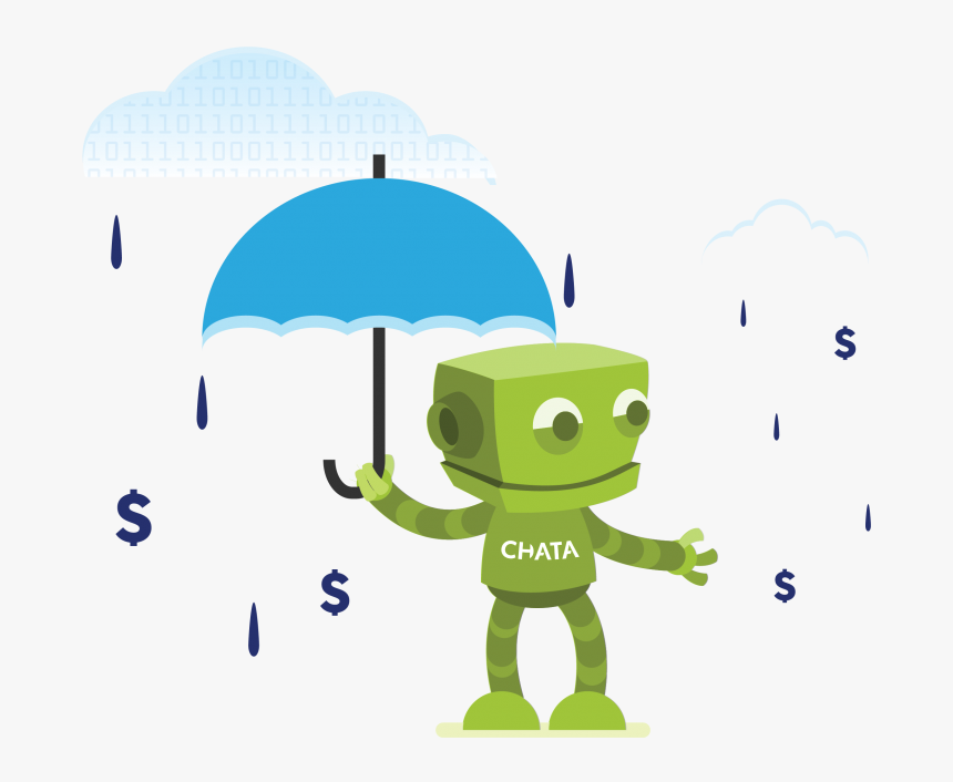 Chata Robot W Umbrella-01 - Illustration, HD Png Download, Free Download