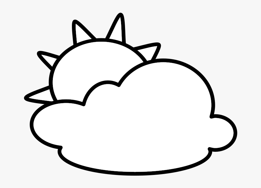 Cloudy - Outline - Clip Art, HD Png Download, Free Download