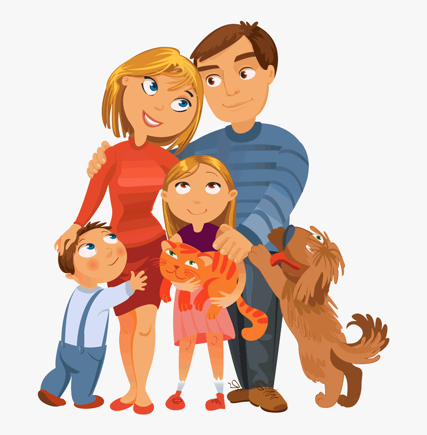 Pet Clipart Family Pet - Family With Dog Clipart, HD Png Download, Free Download