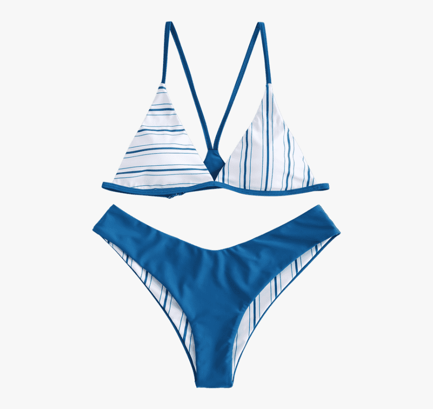 Y Zaful Back Bikini Set Striped S Ojos Azules Dq7qwt8r - Lingerie, HD Png Download, Free Download