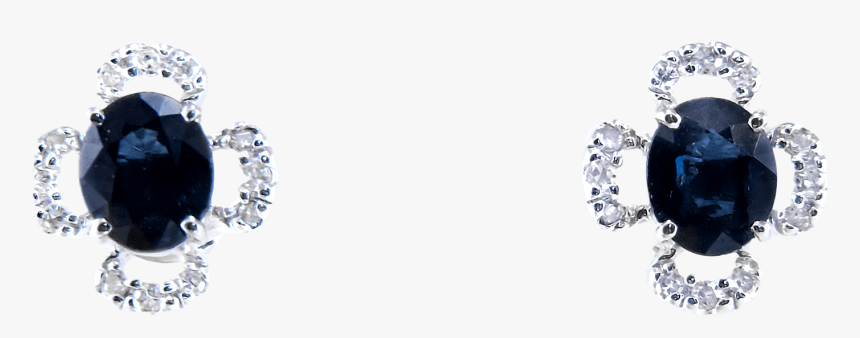 14k White Gold Sapphire And Diamond Earrings - Earrings, HD Png Download, Free Download