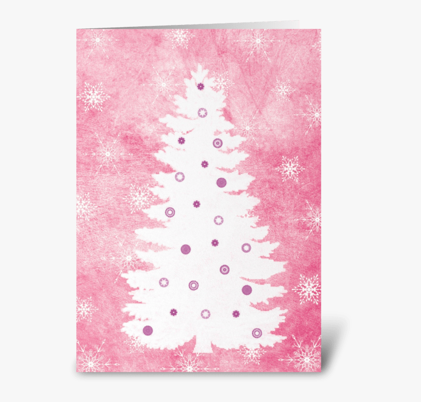 White Christmas Tree Greeting Card - Patchwork, HD Png Download, Free Download