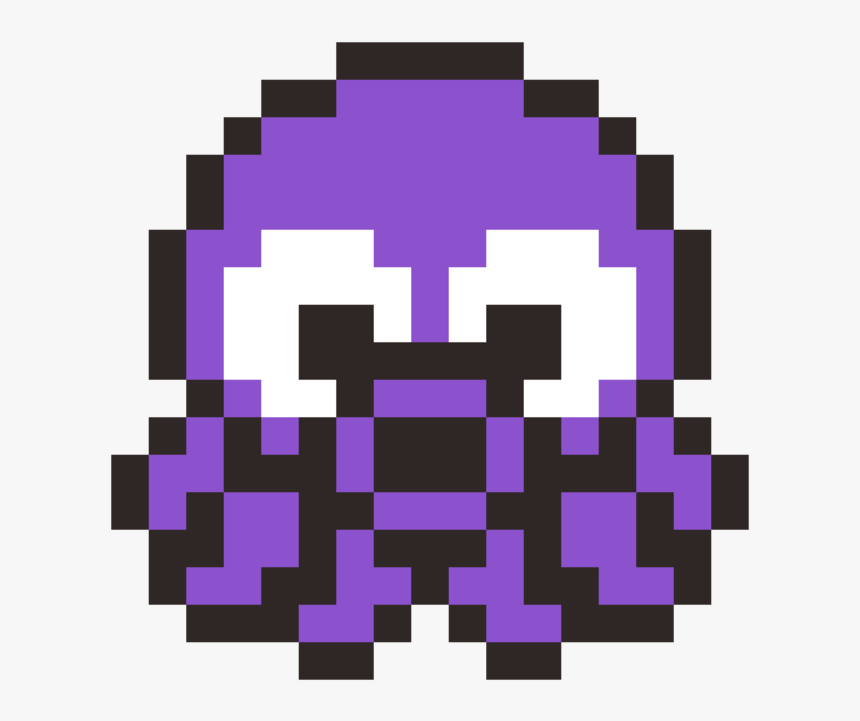 Square,symmetry,purple - Pacman Ghost Pixel Art, HD Png Download, Free Download