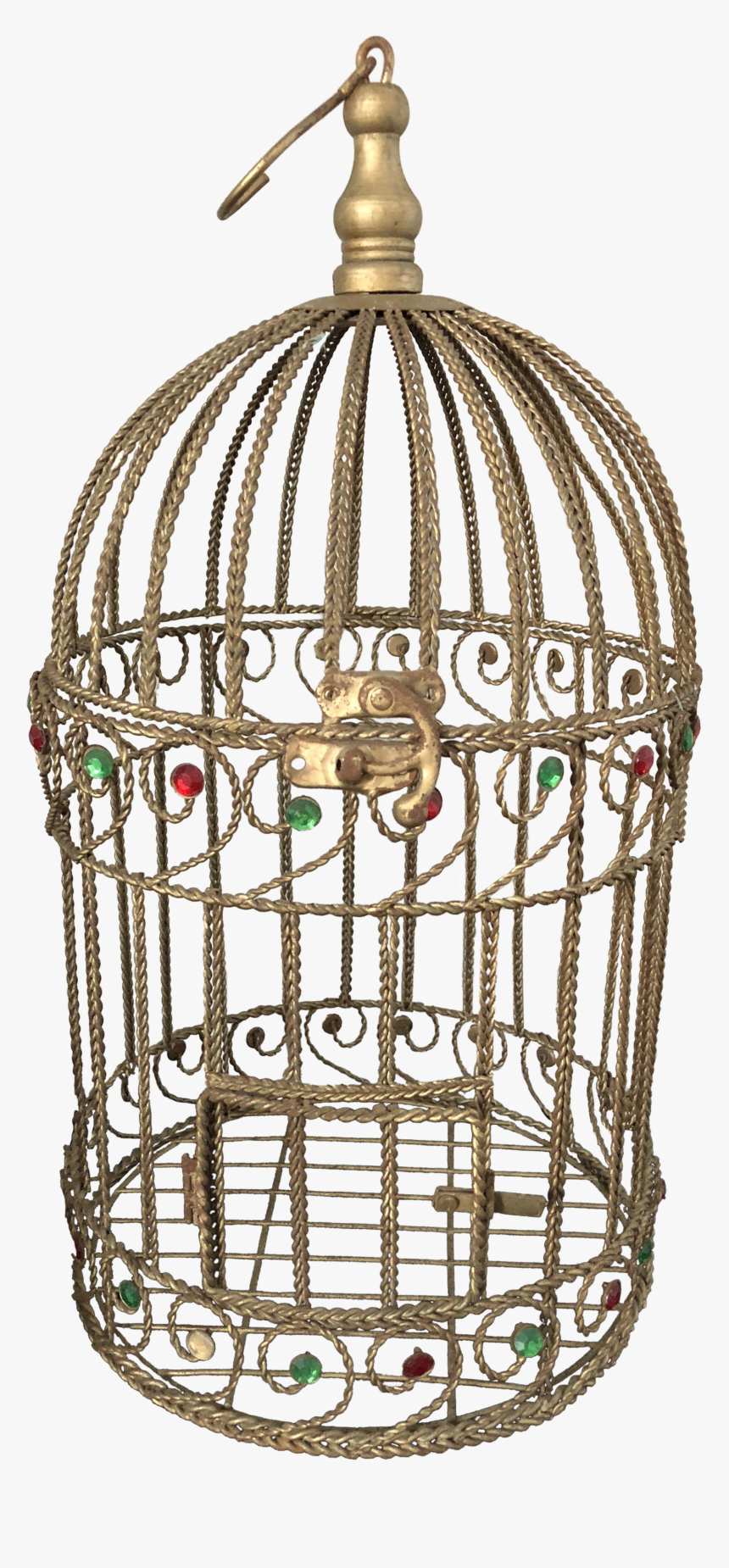 Vintage Braided Wire Jeweled Bird Cage - Cage, HD Png Download, Free Download