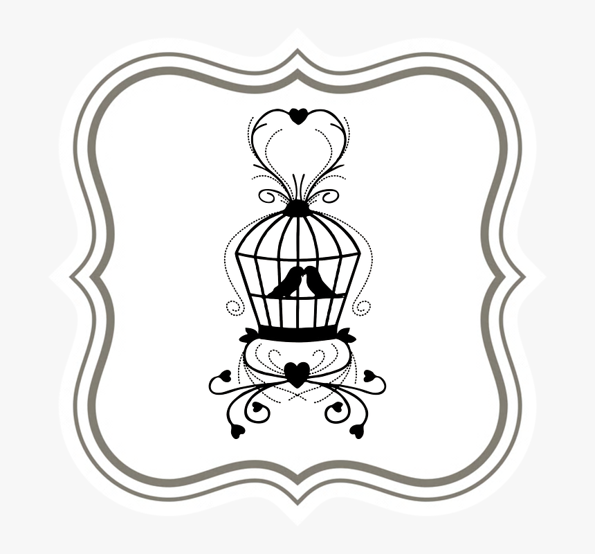 Drawing Wedding Bird Cage Label, HD Png Download, Free Download
