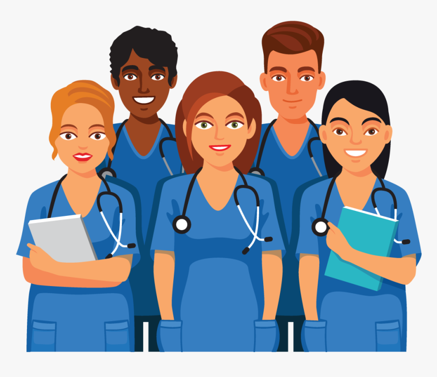 Nursing Clipart Nurse Aide - Animated Group Of Doctors, HD Png Download, Free Download