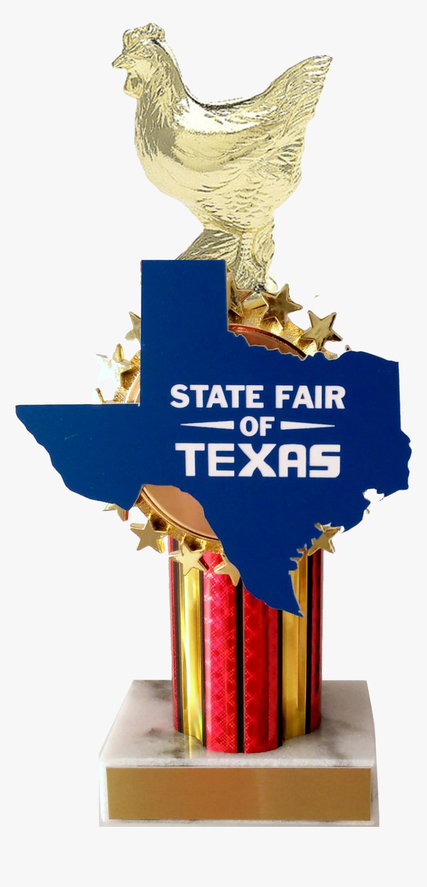 State Fair Chicken Trophy With State Cutout Trophy - Portable Network Graphics, HD Png Download, Free Download