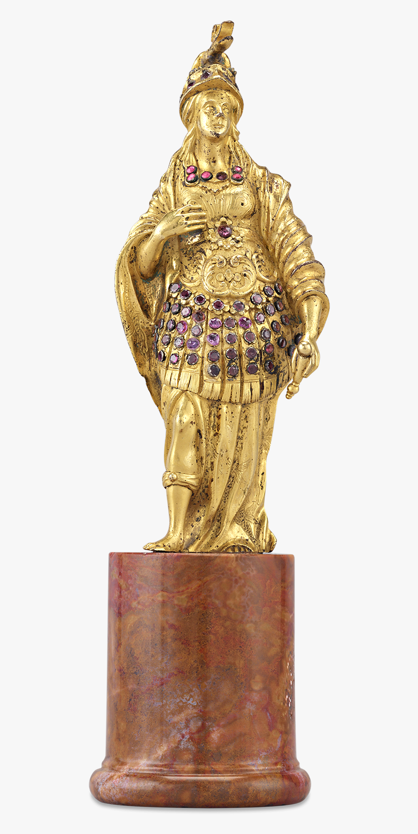 Gilt Bronze And Amethyst Minerva Statuette - Bronze Sculpture, HD Png Download, Free Download