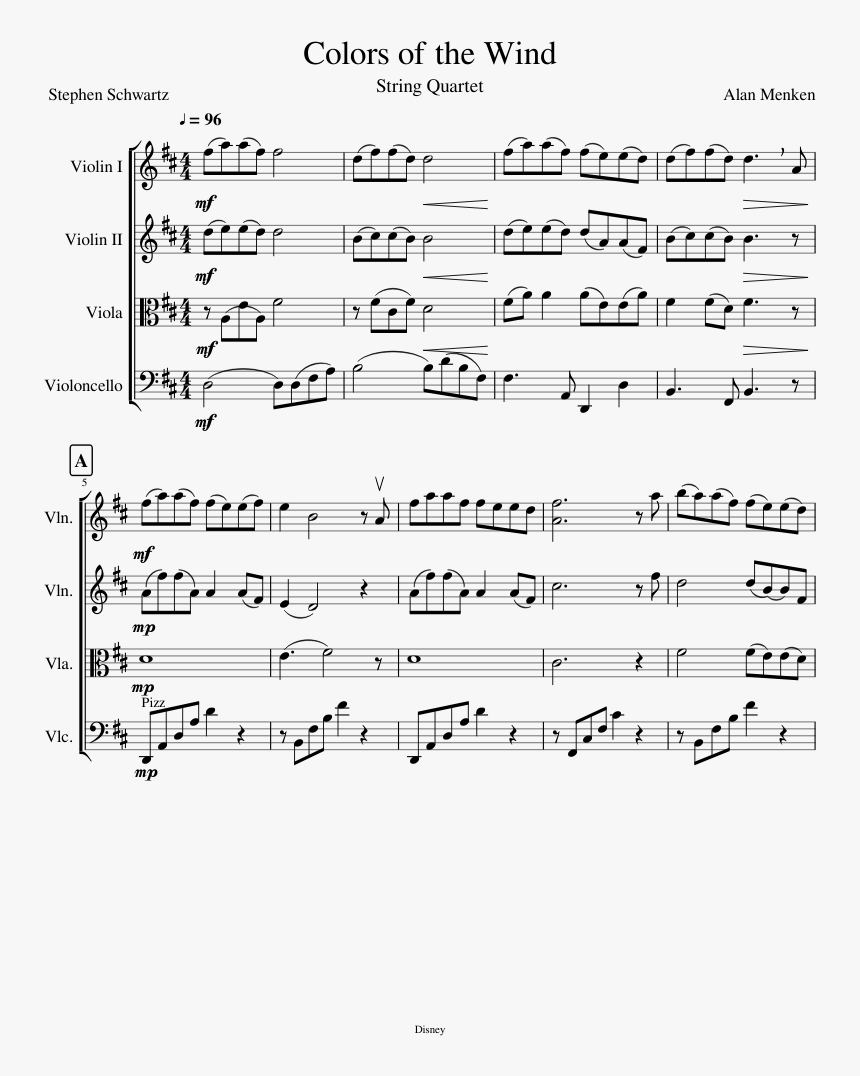 Colors Of The Wind Final - Pokemon Theme Flute Sheet Music, HD Png Download, Free Download