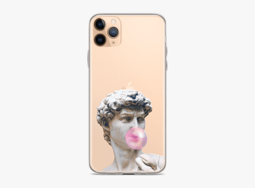 David Greek Statue Bubblegum Clear Phone Case - Statue Blowing Bubble Gum, HD Png Download, Free Download