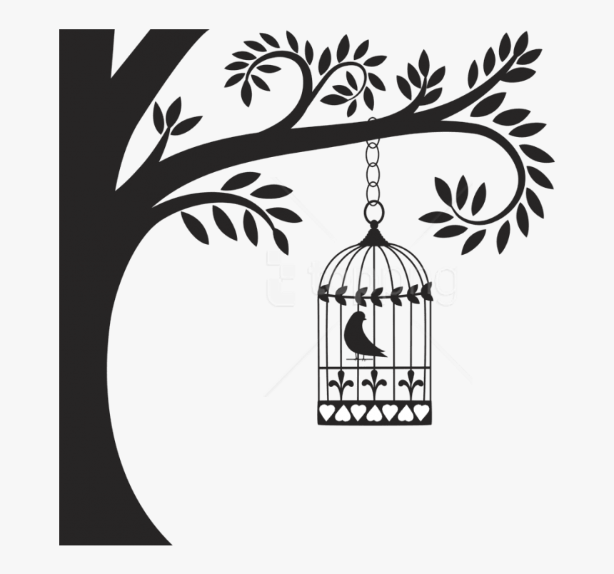 Free Png Download Cage Bird Clipart Png Photo Png Images - Bird In Cage On Tree Clipart, Transparent Png, Free Download