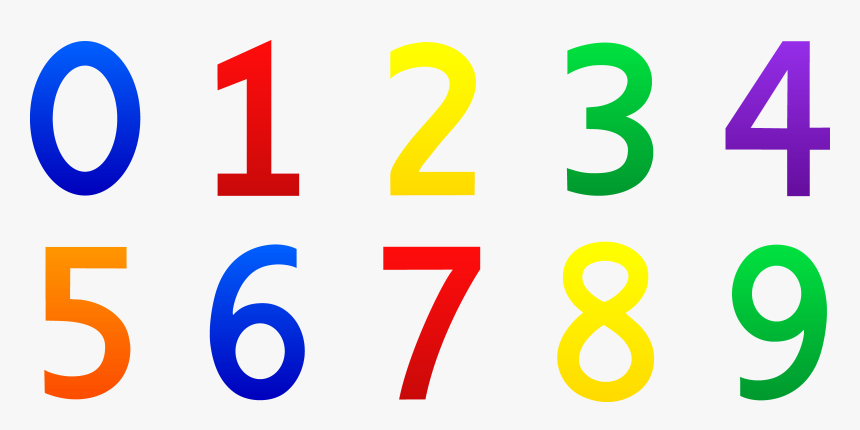 Numbers Clipart 1 - Numbers 0 9 Clipart, HD Png Download, Free Download