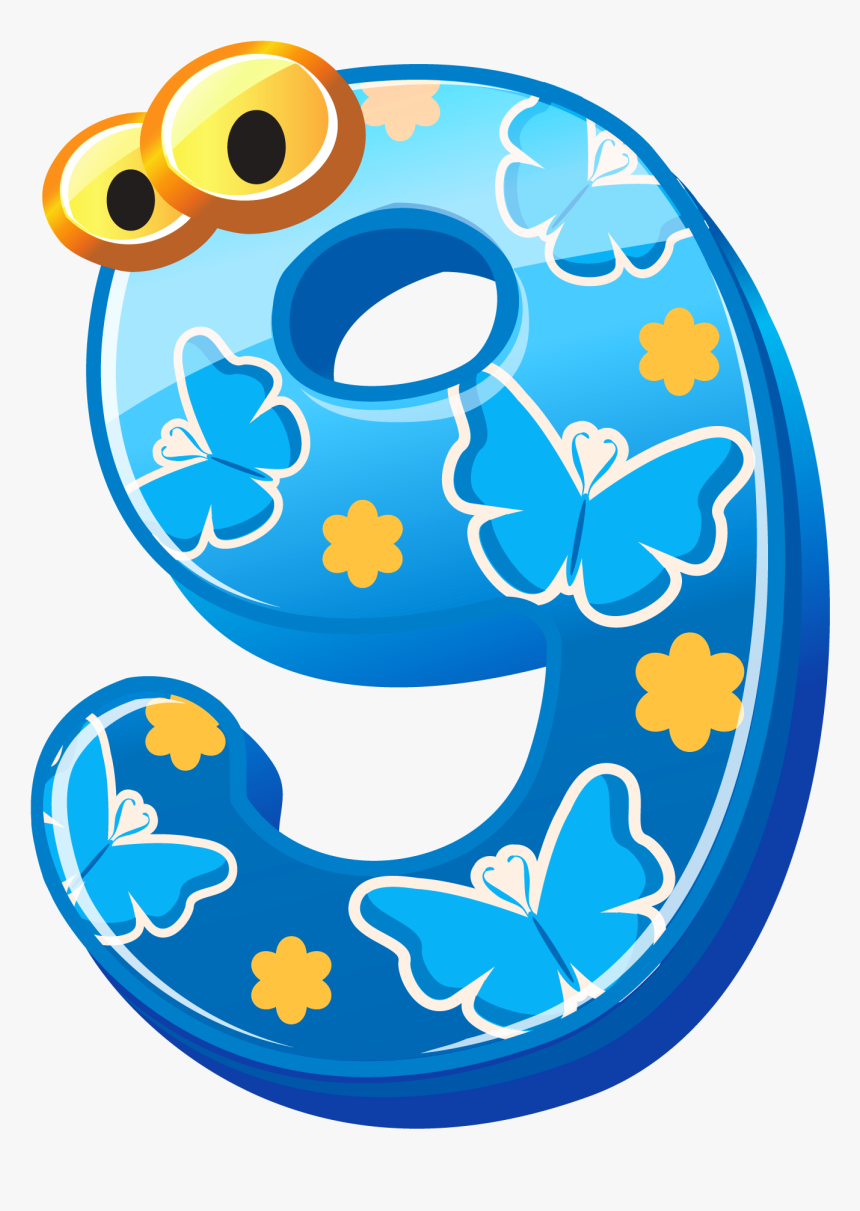 Cute Numbers Clipart - Cute Number 9 Clipart, HD Png Download, Free Download