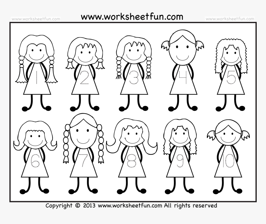 Number Tracing - Writing Numbers 1 10 Worksheets Kindergarten, HD Png Download, Free Download