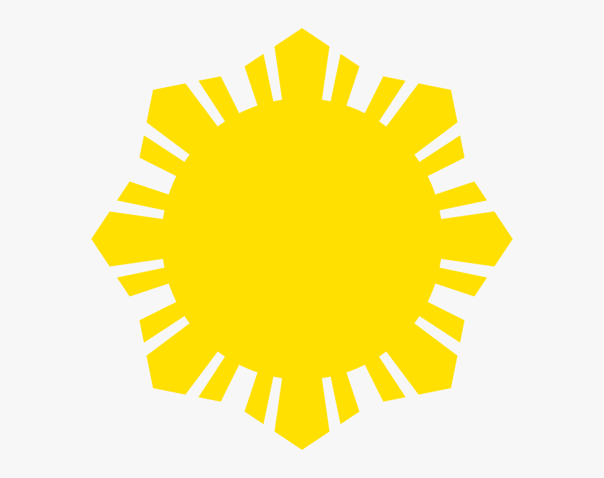 Phillippine Flag Sun Symbol Yellow Silhouette Vector - Filipino Sun And Stars, HD Png Download, Free Download
