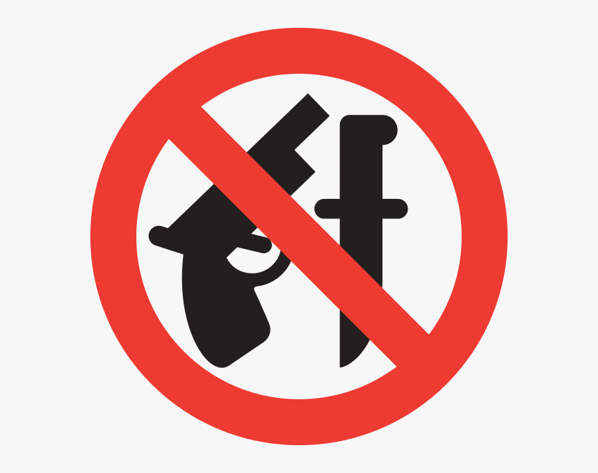 The Sign "weapons Is Prohibited" - No Deadly Weapon Allowed, HD Png Download, Free Download