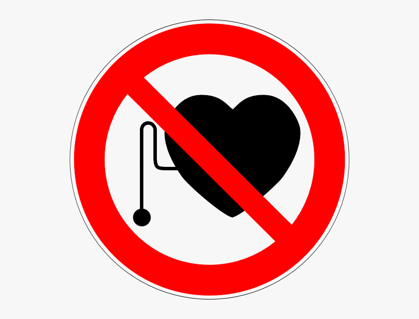 Prohibited For People With Pacemakers - Pacemaker Not Allowed Sign, HD Png Download, Free Download