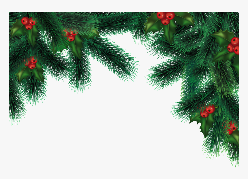 This Graphics Is Christmas Pine Tree Border About Christmas - Transparent Background Christmas Png, Png Download, Free Download