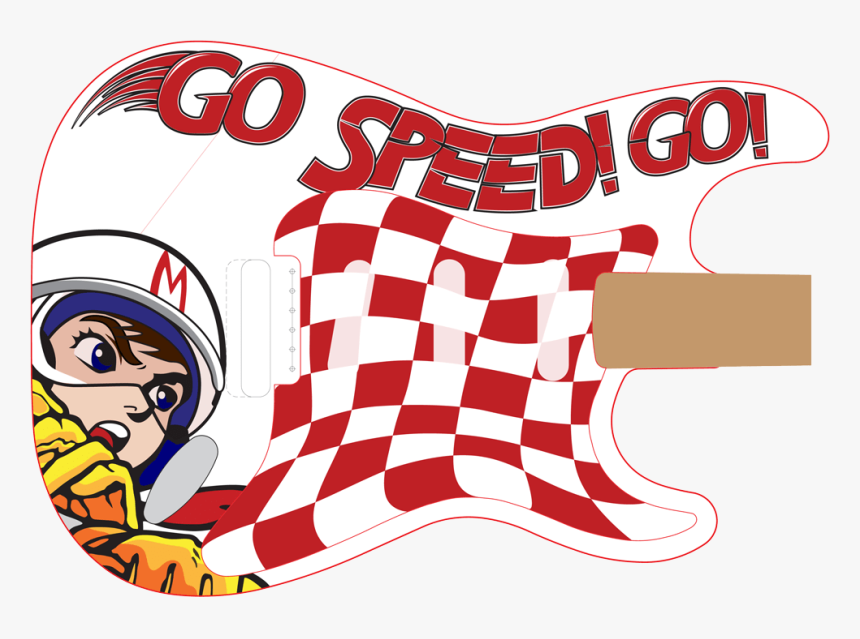 Guitar Decal Design Based On The Speed Racer Cartoon - Speed Rwcer Guitar, HD Png Download, Free Download