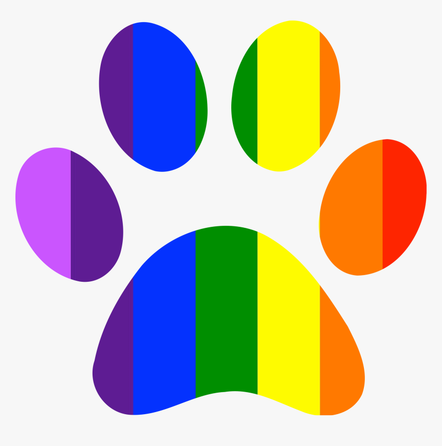 Rainbow Paw Print Clipart, HD Png Download, Free Download