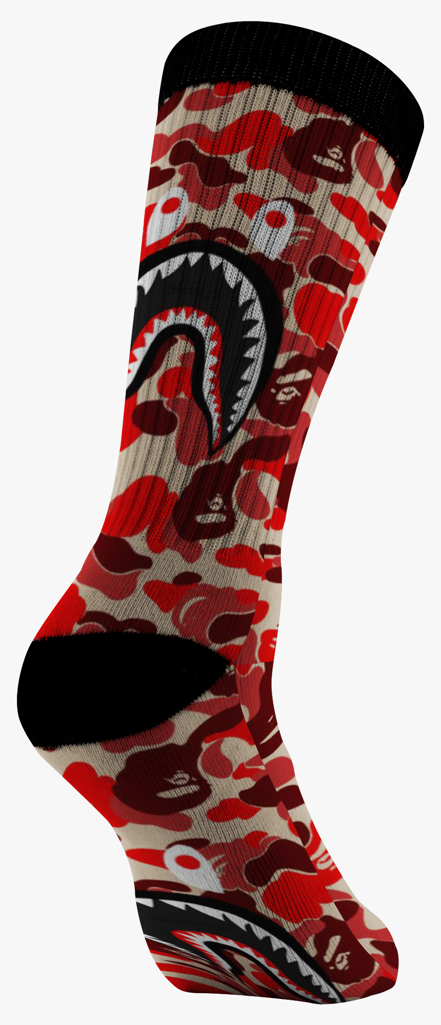 Bape Socks Shark Red, HD Png Download, Free Download