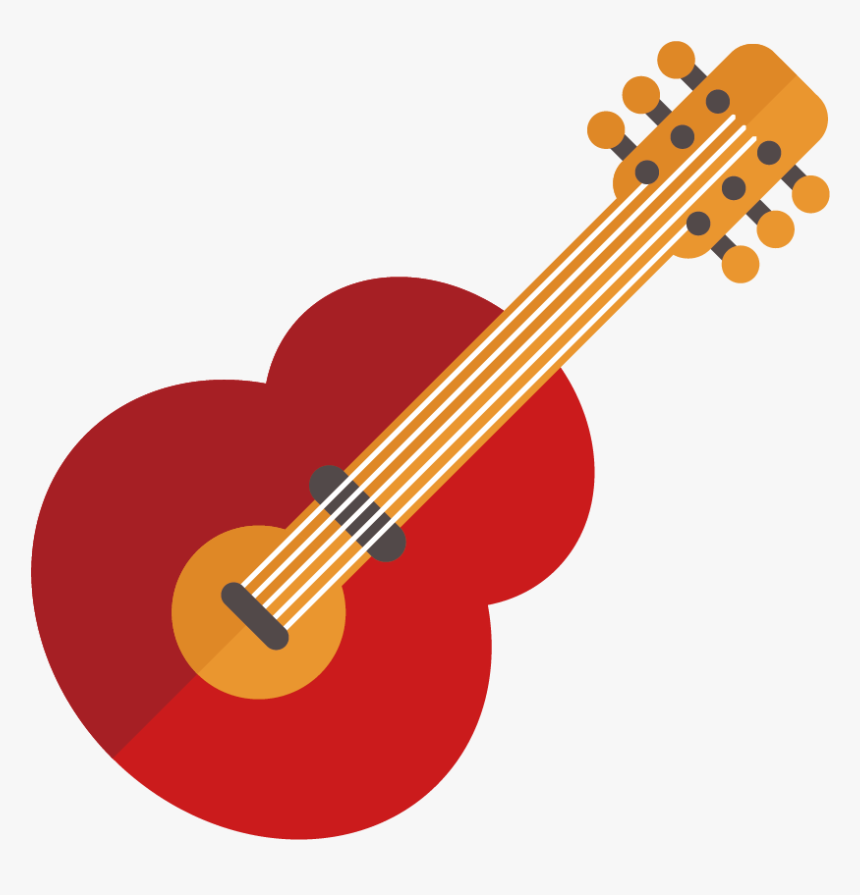 Flat Guitar Vector Material Png Download - Guitar Flat Png, Transparent Png, Free Download