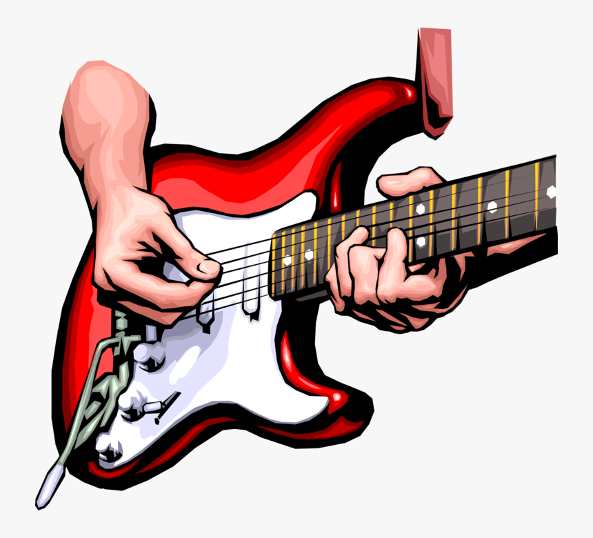 Vector Illustration Of Hands Playing The Electric Fender - Hands Playing Electric Guitar, HD Png Download, Free Download