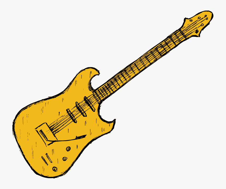 Electric Guitar Drawing 4 - Bass Guitar, HD Png Download, Free Download