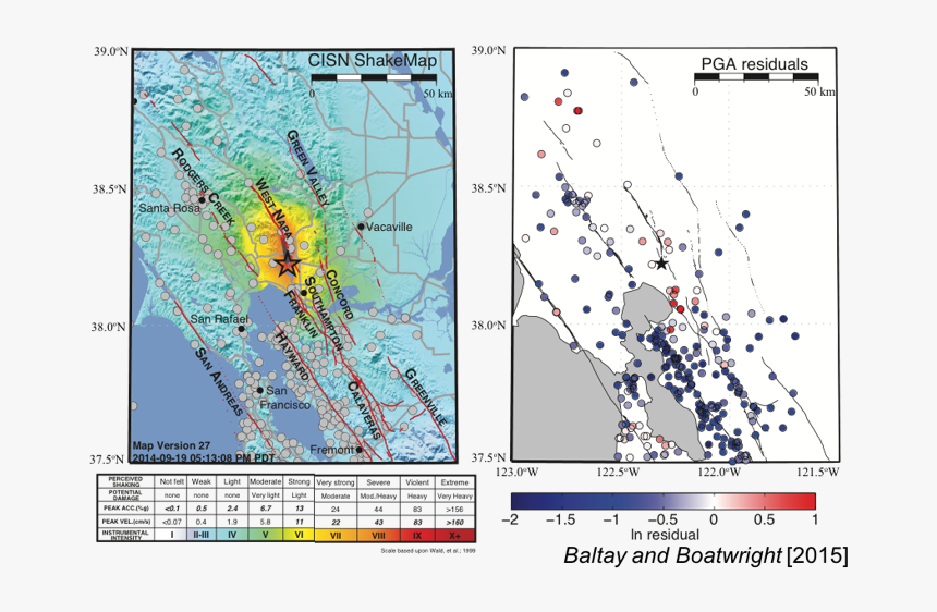 Regional Attenuation In California In Ground-motion - Map, HD Png Download, Free Download