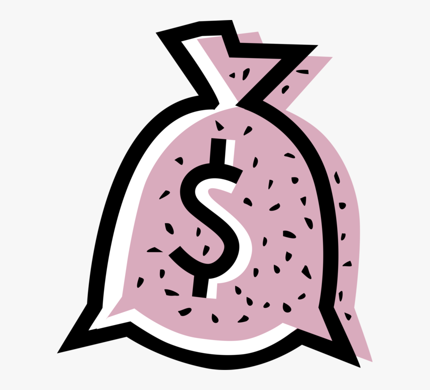 Vector Illustration Of Money Bag, Moneybag, Or Sack - Pink Money Png, Transparent Png, Free Download