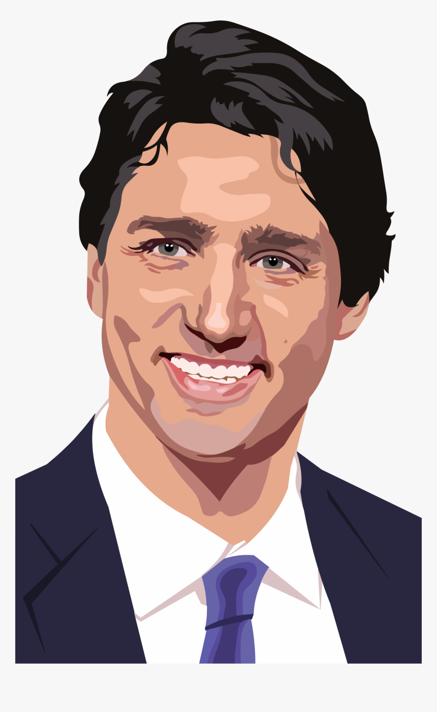 Justin Trudeau Prime Minister Of Canada Author Computer - Justin Trudeau Cartoon Face, HD Png Download, Free Download