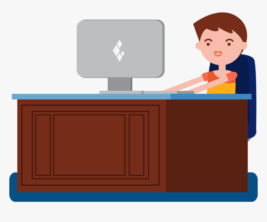 Boy-computer - Get Information Png Cartoon, Transparent Png, Free Download